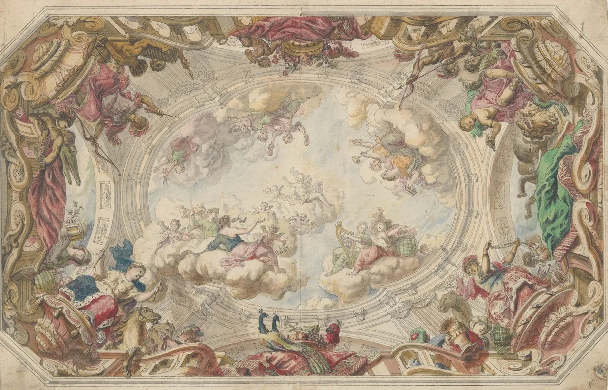 Design For A Ceiling by Daniel Marot the Elder - Canvas Print