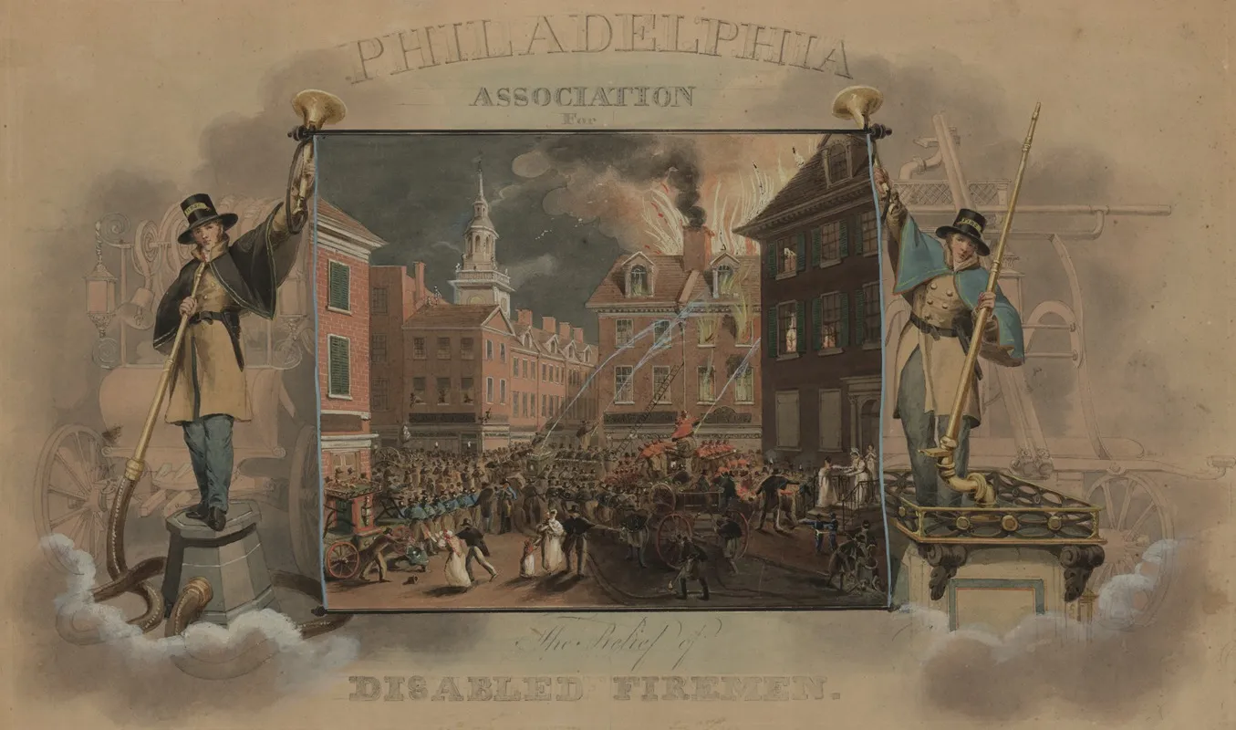 Design For A Certificate For The Philadelphia Association For The Relief Of Disabled Firemen