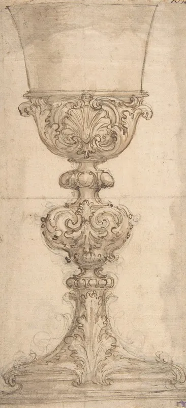Design For A Chalice With Acanthus And Shell Decoration