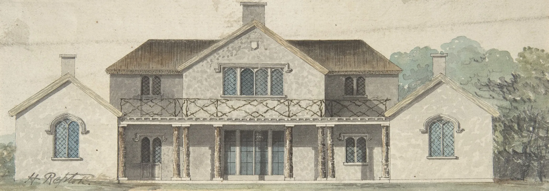 Design For A Cottage Ornee In The Tudoresque Style by Humphry Repton - Canvas Print