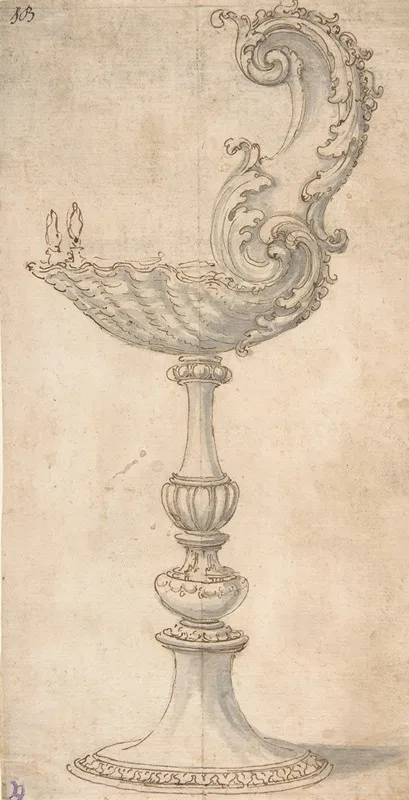 Design For A Cup Or Reliquary Composed Of A Shell And S Volute