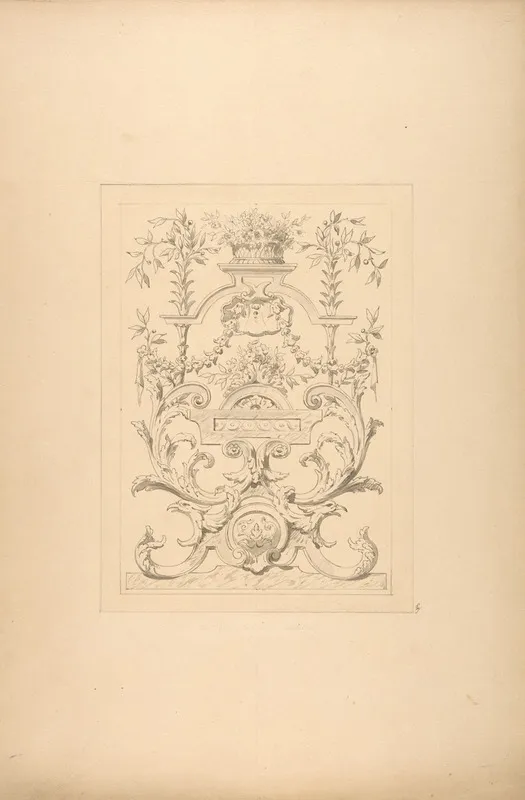 Design For A Decorative Panel In The Baroque Style For The Chateau De Vaux Praslin