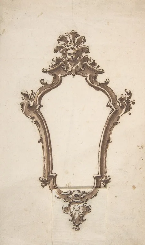 Design For A Frame In The Form Of A Cartouche by Giovanni Battista Natali III - Canvas Print