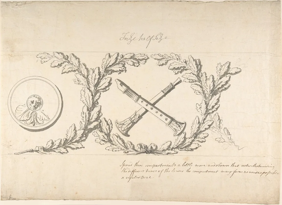 Design For A Frieze Ornamented With Musical Instruments by Thomas Hardwick - Canvas Print