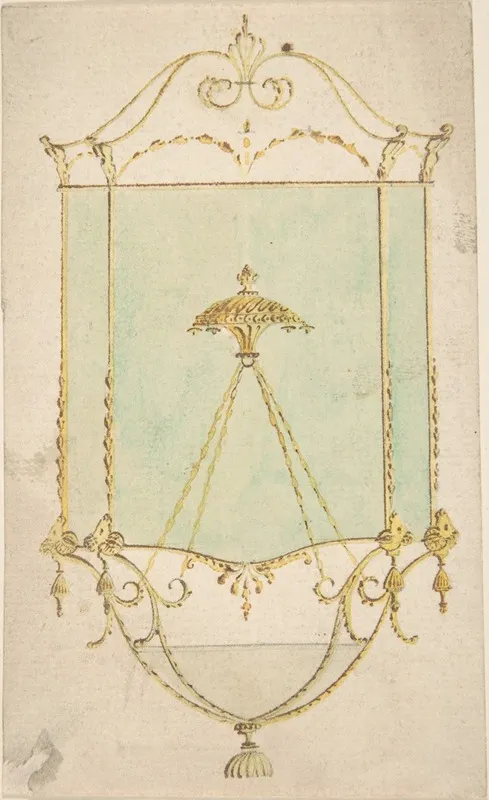 Design For A Hall Lantern Elevation by James Wyatt - Canvas Print