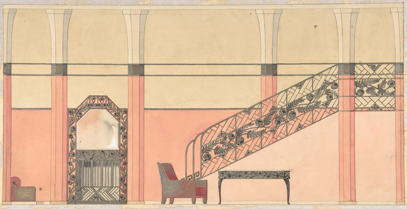 Design For A Hallway With Wrought Iron Details