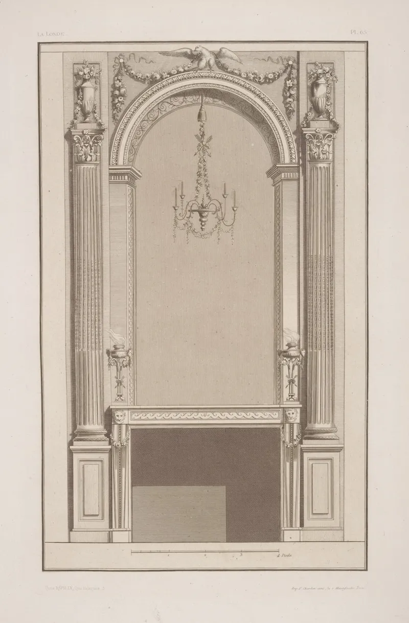 Design For A Mantelpiece And Arched Wall Niche by André-Charles Boulle - Canvas Print