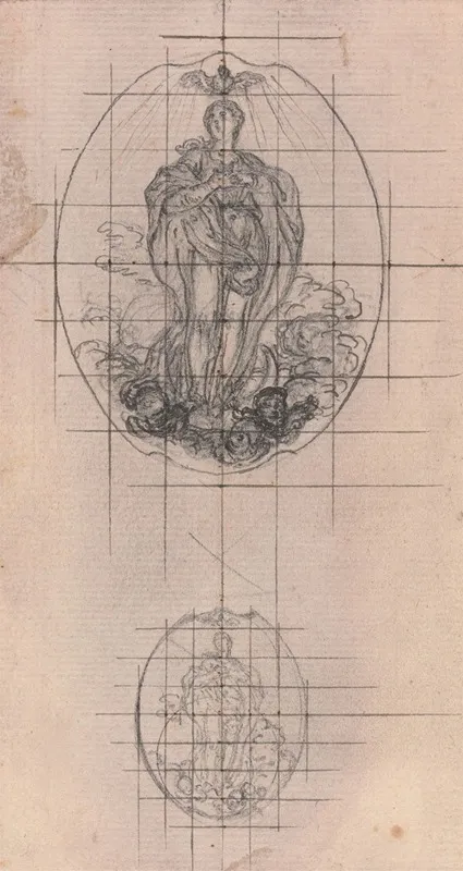 Design For A Medal Figure Of The Virgin