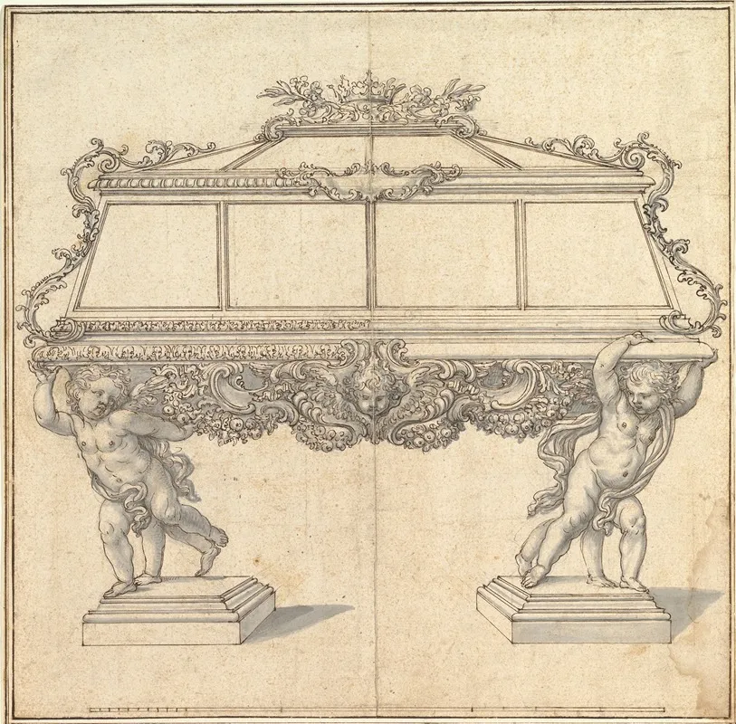Design For A Sarcophagus Supported By Putti For The Church Of S Maria Maddalena De Pazzi Florence