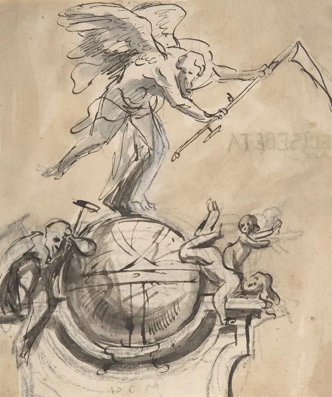 Design For A Sepulchral Monument With An Allegory Of Time 3 by Pieter Verbruggen the Younger - Canvas Print
