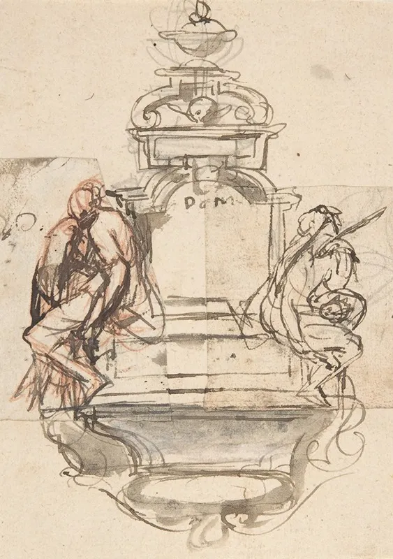 Design For A Sepulchral Monument With Two Figures by Pieter Verbruggen the Younger - Canvas Print