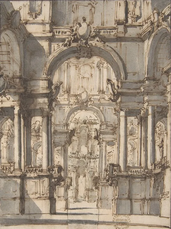 Design For A Stage Set 10 by Giovanni Battista Natali III - Canvas Print