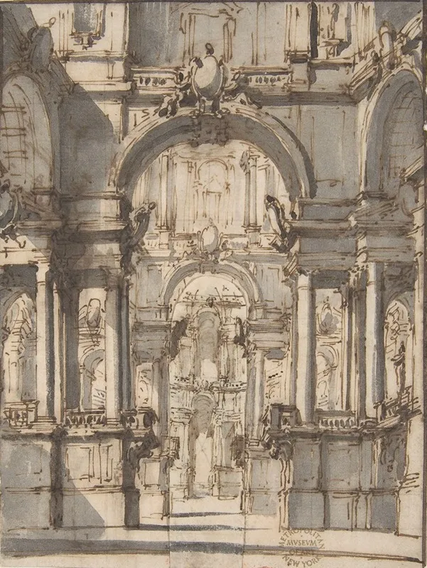Design For A Stage Set 9 by Giovanni Battista Natali III - Canvas Print