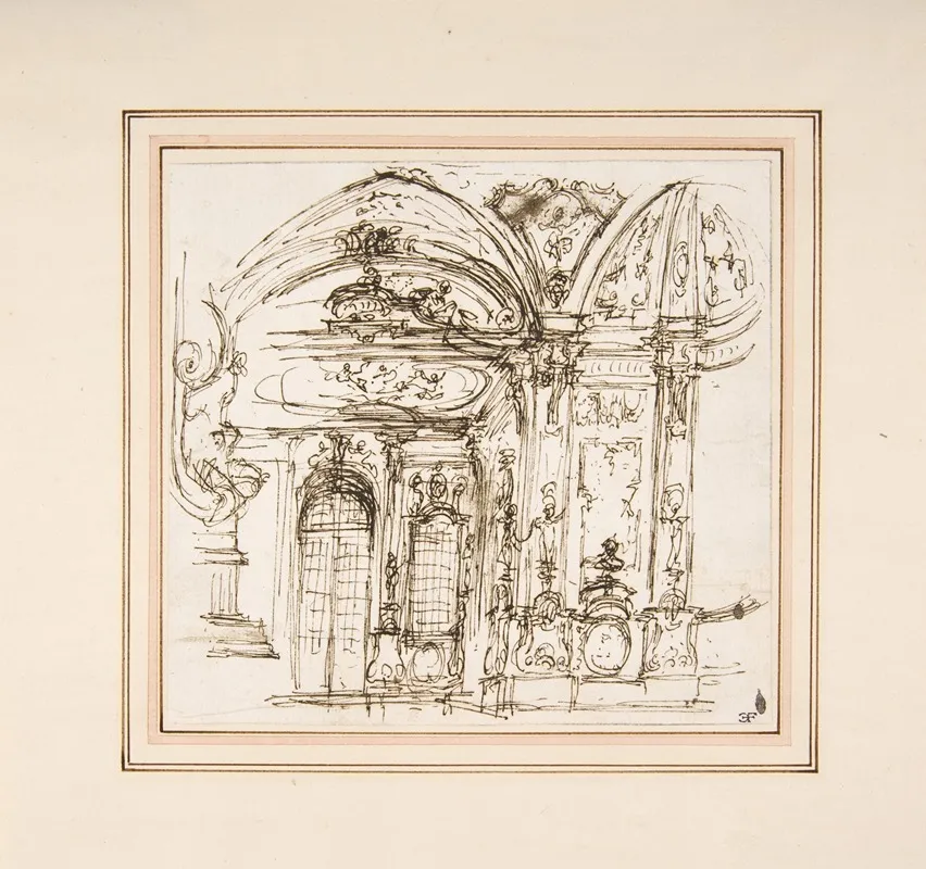 Design For A Stage Set Highly Decorated Interior Of A Palace by Giuseppe Valeriani - Canvas Print