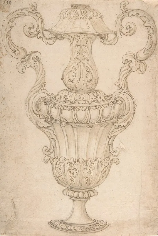 Design For A Two Handled Urn With Acanthus Shell And Egg And Tongue Motif