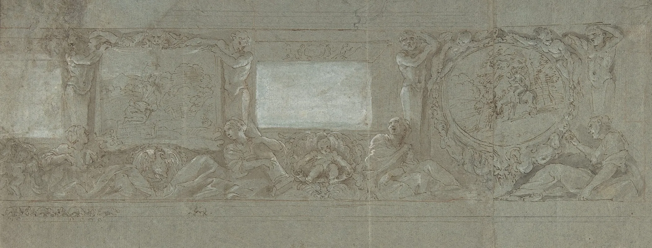 Design For A Wall Decoration With The Sacrifice Of Abraham And The Flight Into Egypt