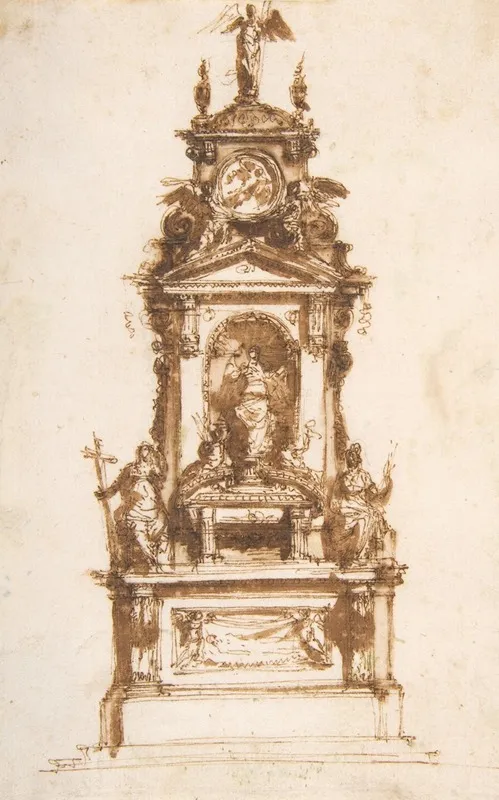 Design For An Altar Erected For The Holy Week by Mauro Antonio Tesi - Canvas Print