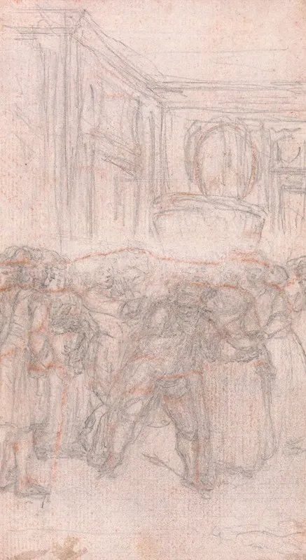 Design For An Engraving Figures In An Interior