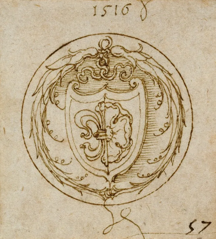 Design For An Ornament Or Signet Ring With The Arms Of Lazarus Spengler