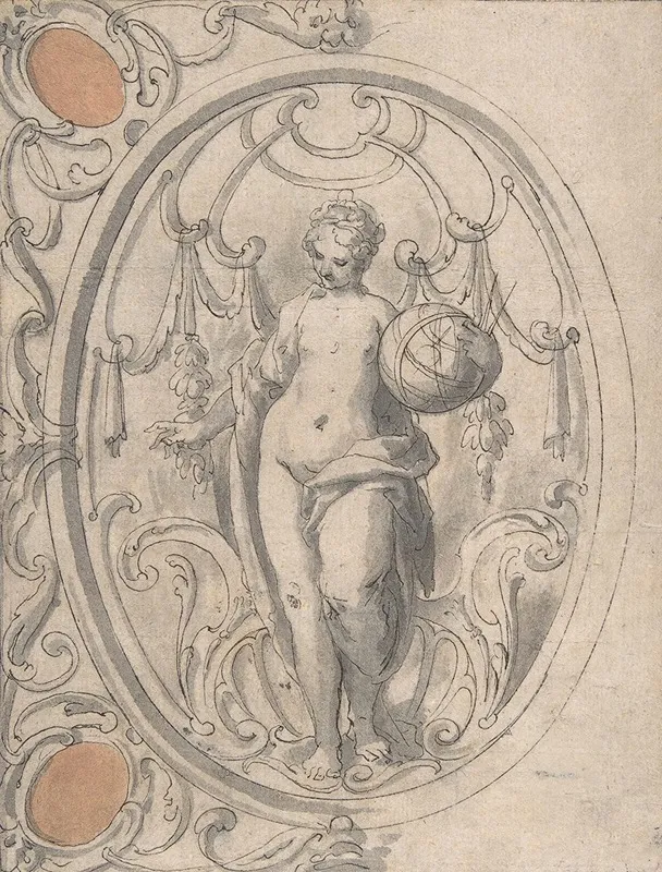 Design For An Ornamental Panel With The Figure Of Astronomy