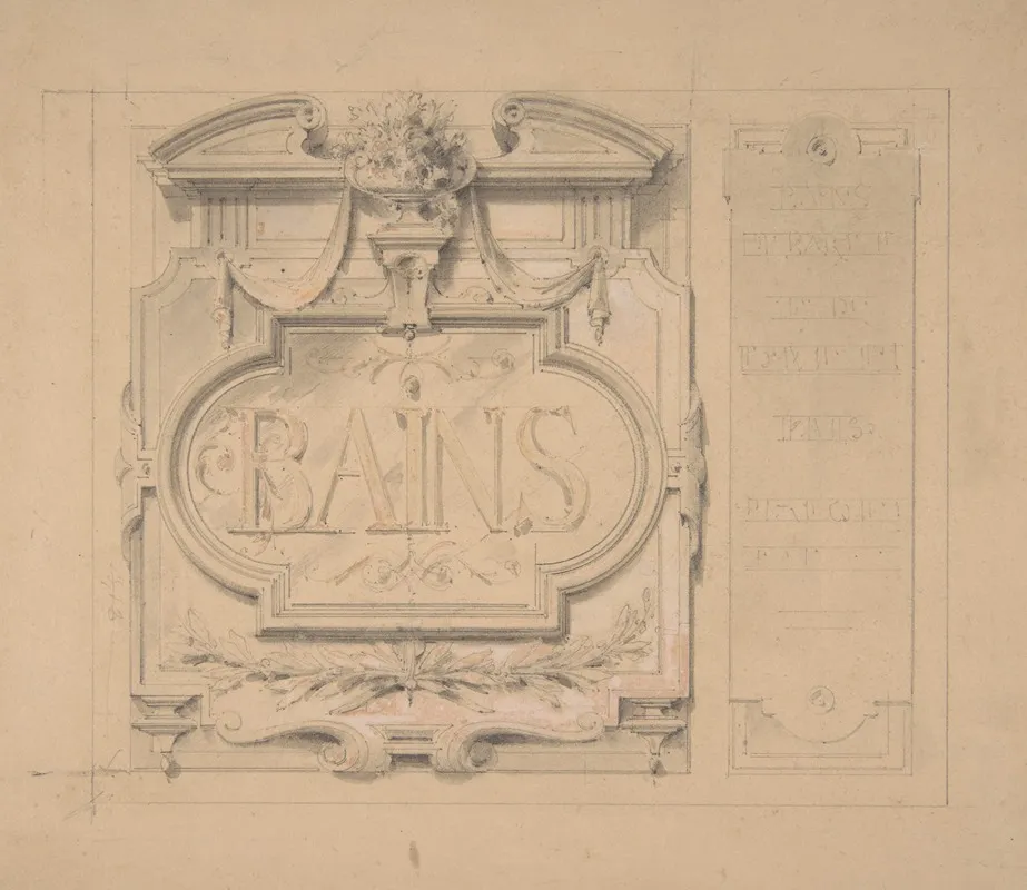 Design For An Ornamental Plaque For A Bath House