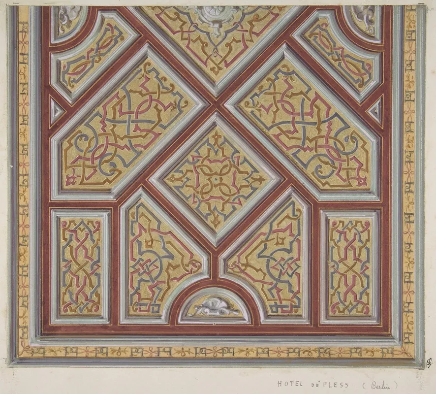 Design For Ceiling Decoration In The Hotel De Pless Berlin