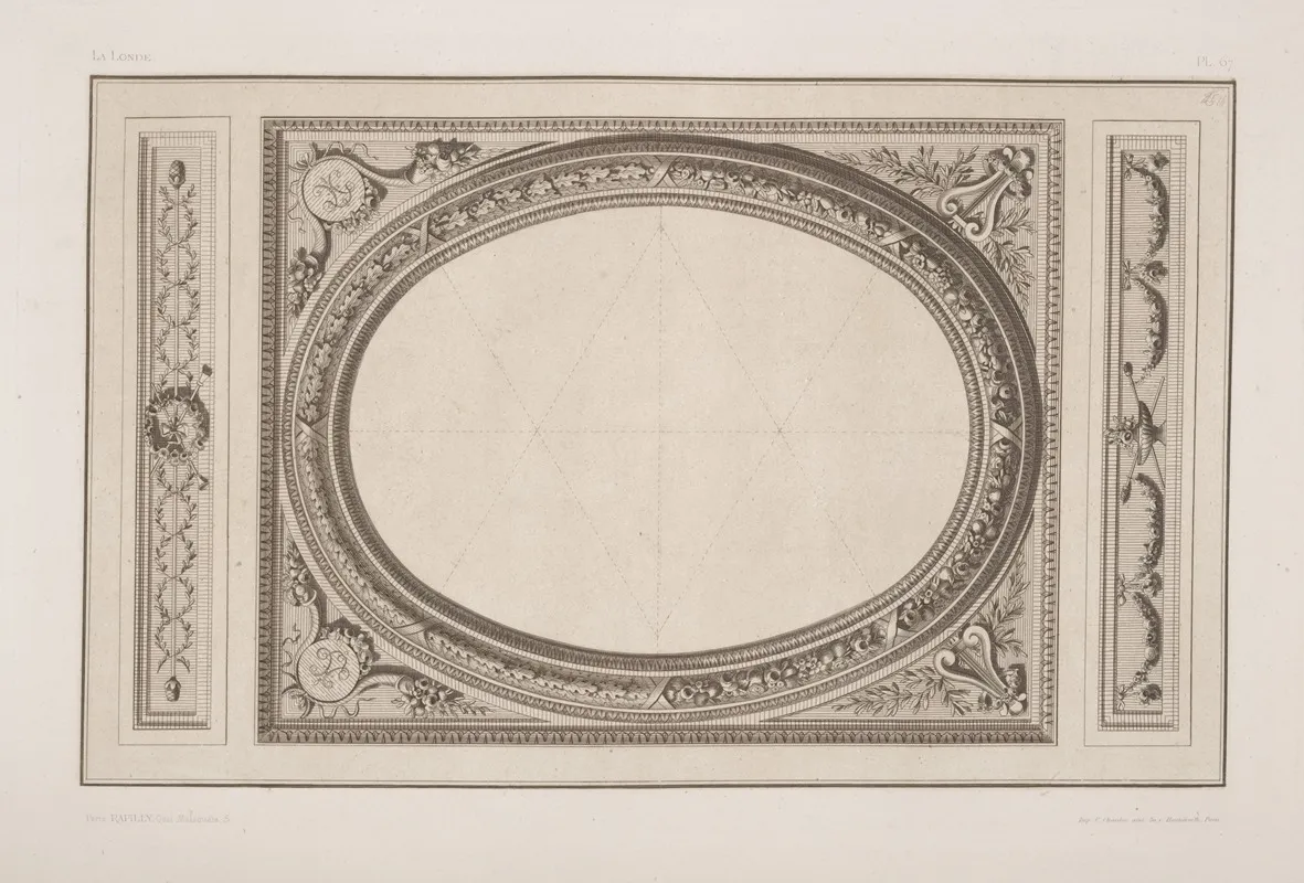 Design For Ceiling Decoration With Central Oval Panel by André-Charles Boulle - Canvas Print