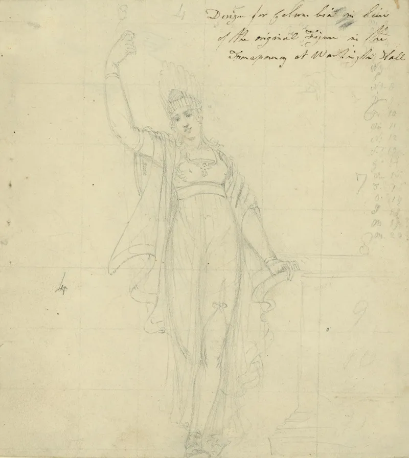 Design For Columbia In Lieu Of The Original Figure In The Transparency At Washington Hall