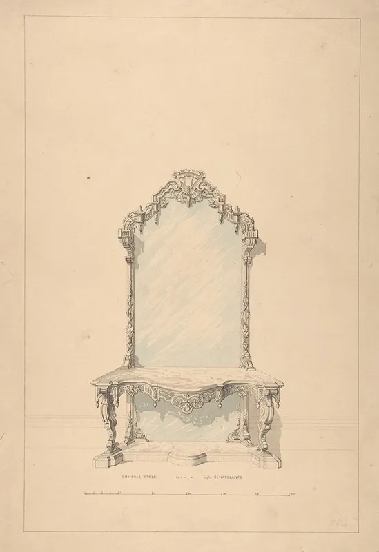 Design For Console Table by Robert William Hume - Canvas Print