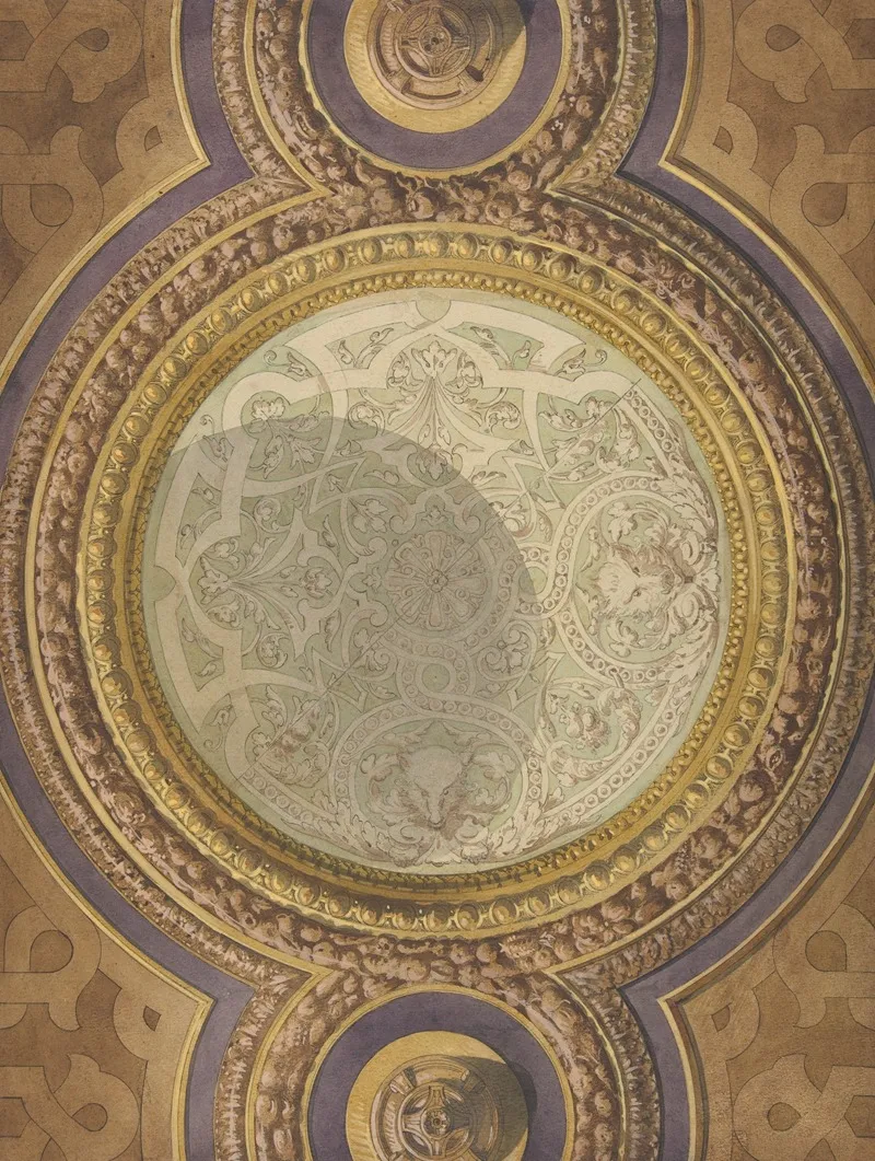 Design For Domed Ceiling For Mme Paivas Chateau At Neudeck
