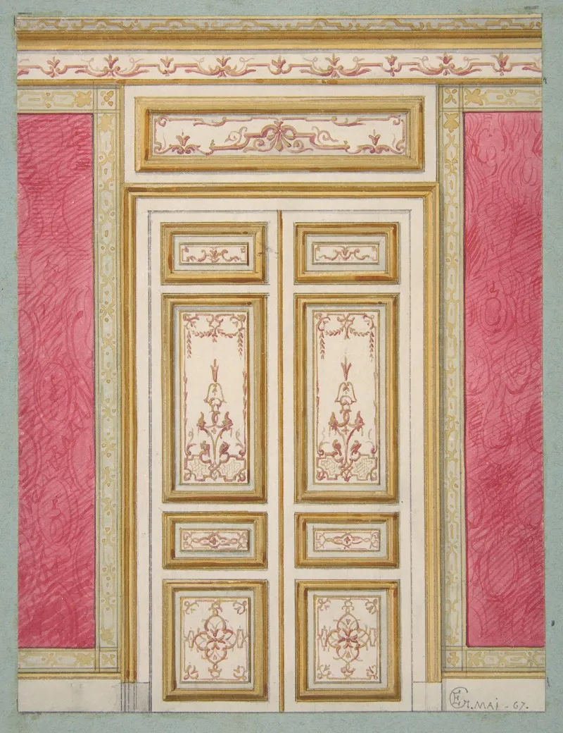 Design For Double Doors Decorated In The Rococco Style