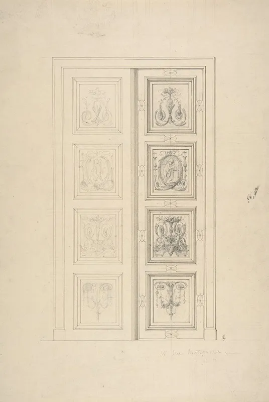 Design For Double Doors In A House At 18 Rue Matignon