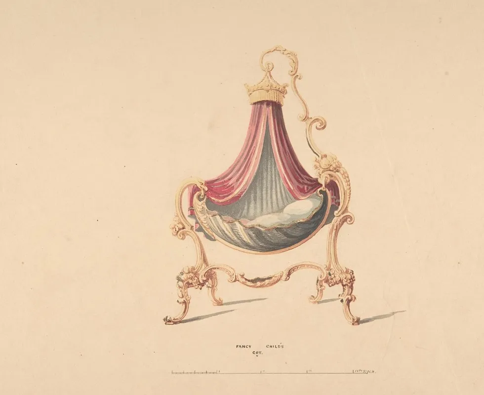 Design For Fancy Childs Cot by Robert William Hume - Canvas Print