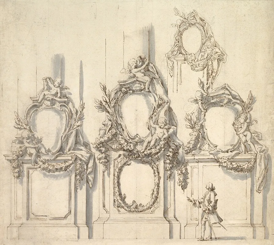 Design For Festival Decorations On The Bases Of Piers by Carlo Marchionni - Canvas Print