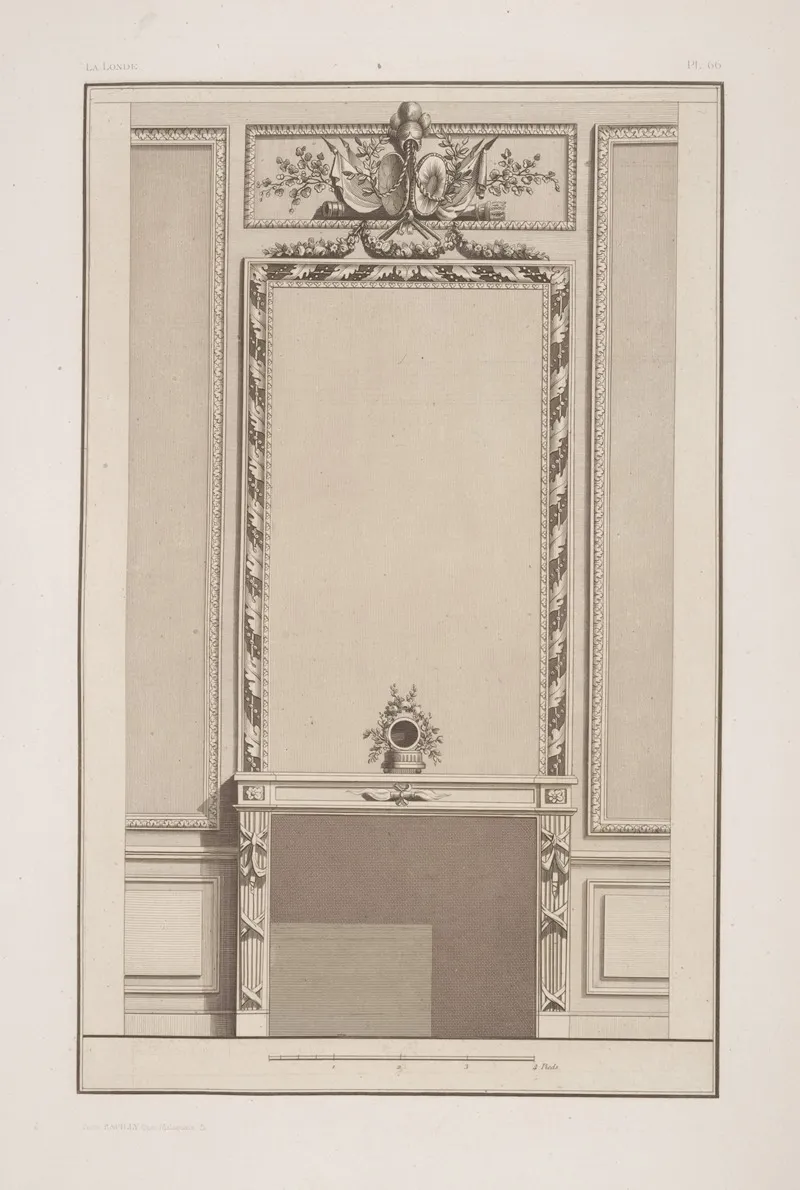 Design For Mantelpiece And Rectangular Wall Niche by André-Charles Boulle - Canvas Print