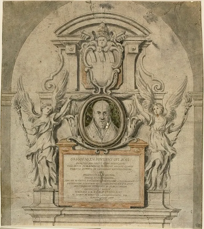 Design For Memorial To Pope Gregory Xv