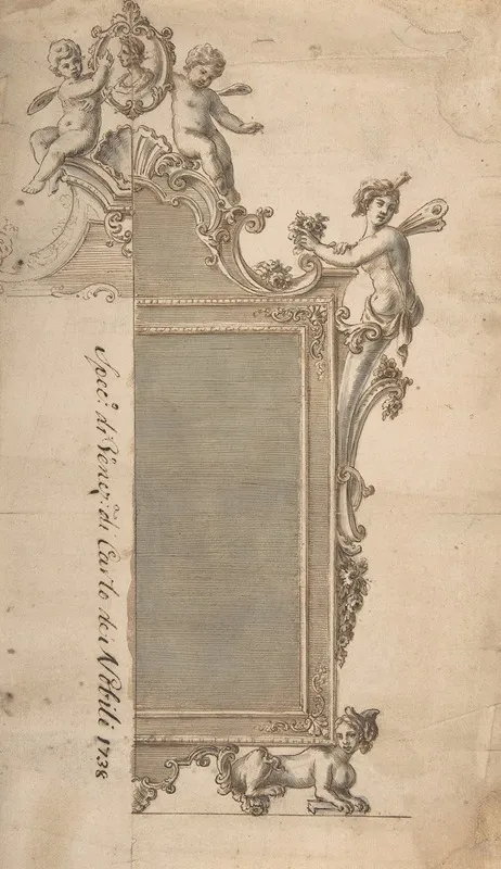 Design For Mirror Frame by Giovanni Battista Natali III - Canvas Print