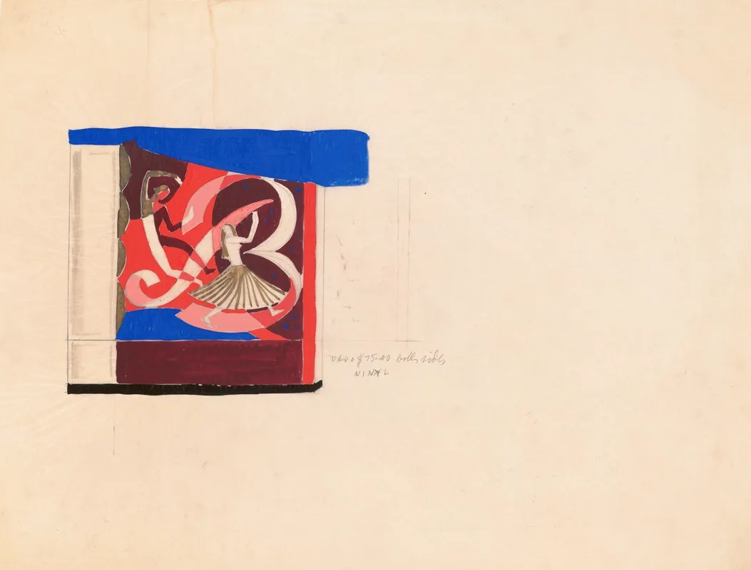 Design For Mural Inside Of Theater Interior Wall Mural Study