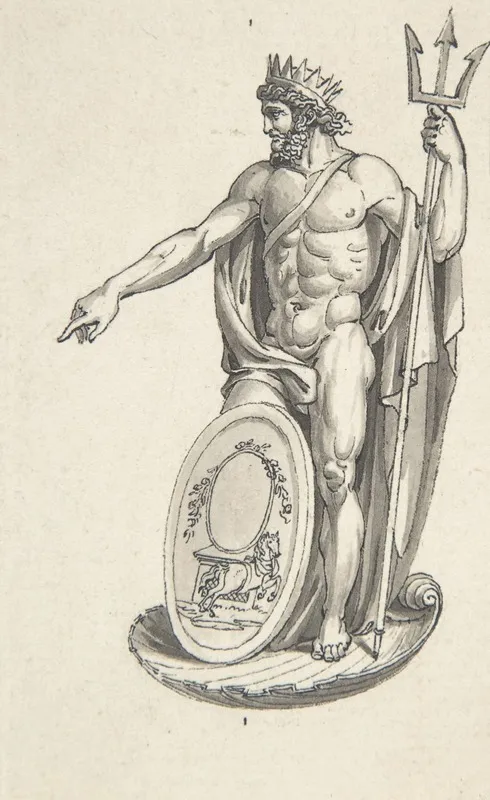Design For Neptune With An Oval Medallion by Charles Percier - Canvas Print