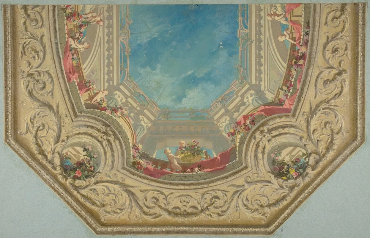 Design For Octagonal Ceiling In The Pless House Berlin