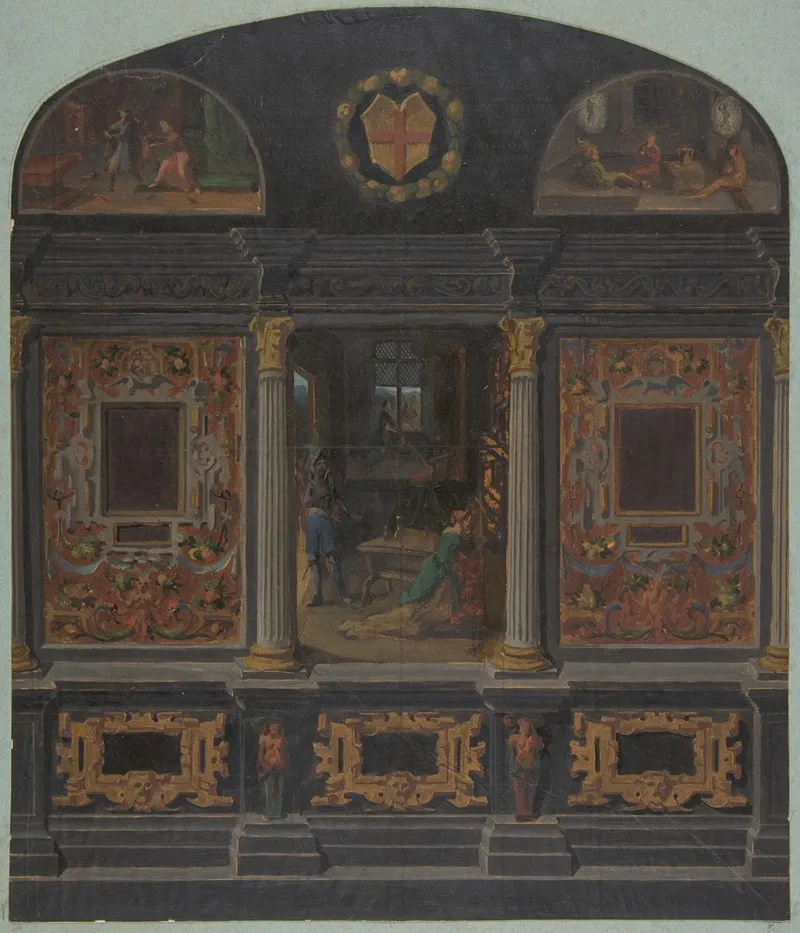 Design For Painted Wall Decoration In The Chateau De Lude Sarthe