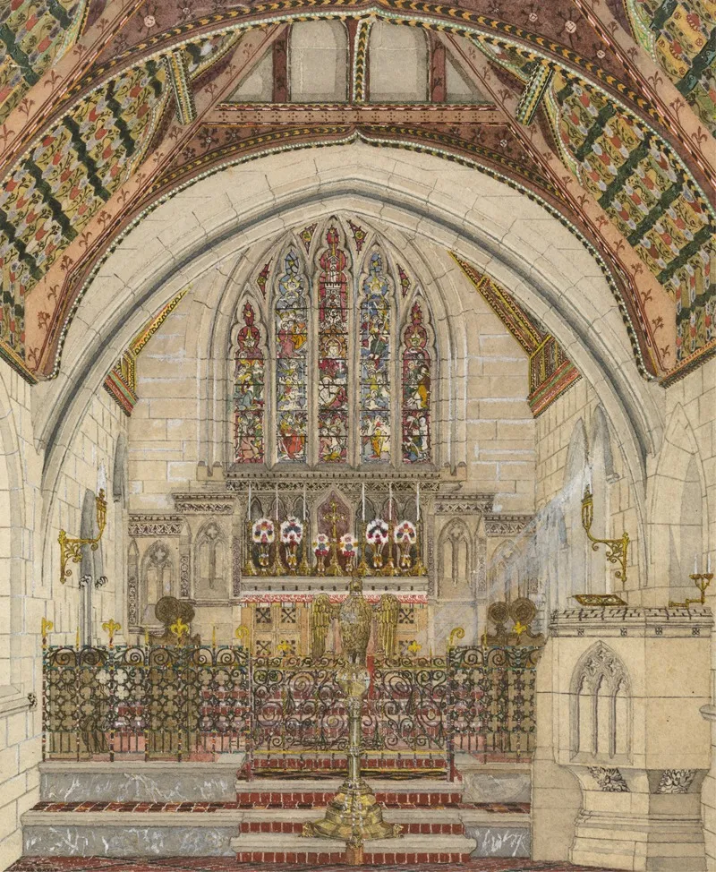 Design For Polychromatic Decoration Of A Church by George Edmund Street - Canvas Print
