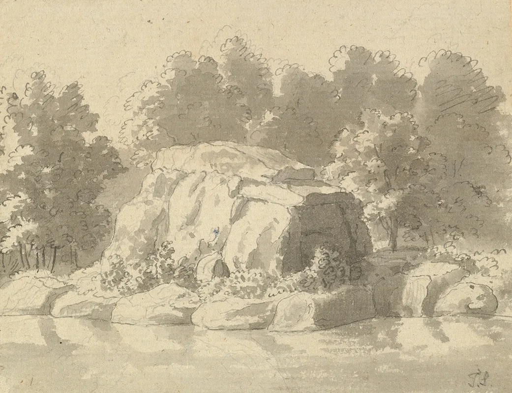 Design For Rock Work At Virginia Water Windsor Great Park by Thomas Sandby - Canvas Print