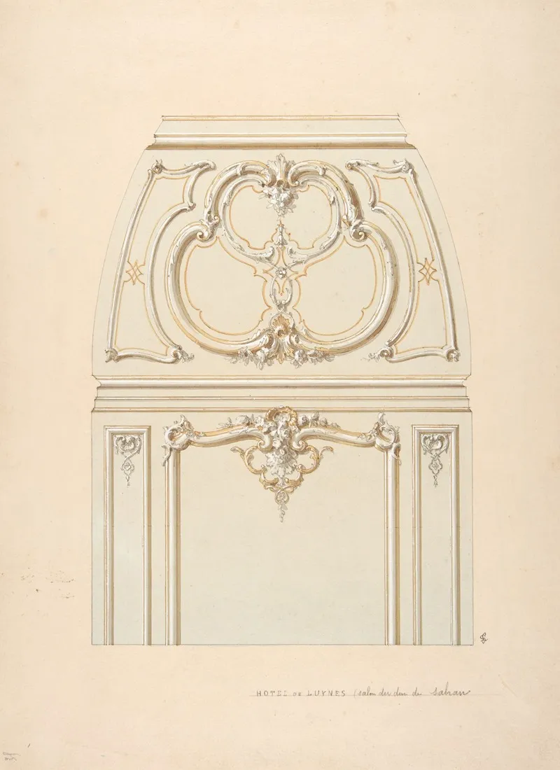 Design For Rococco Style Wall And Cove Ornament In The Salon Of The Hotel De Luynes Owned By The Duc De Sabran