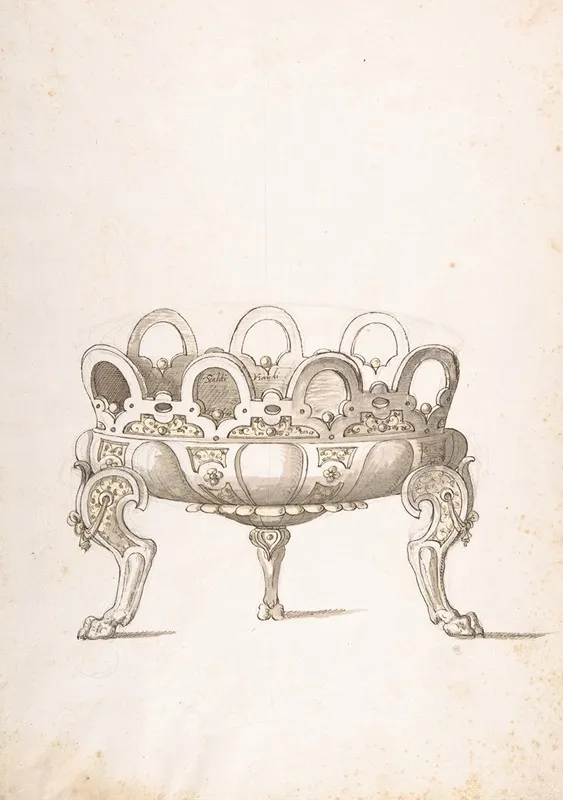 Design For Shallow Round Dish On Three Legs