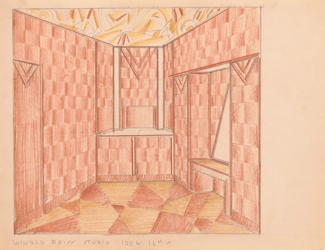 Design For Small Showroom Or Powder Room Interior Perspective Study
