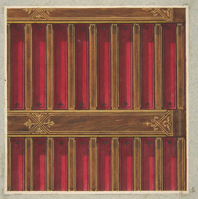 Design For The Decoration Of A Beamed Ceiling
