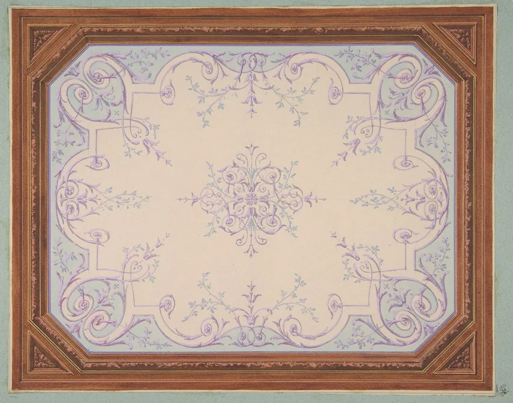 Design For The Decoration Of A Ceiling In Rinceaux