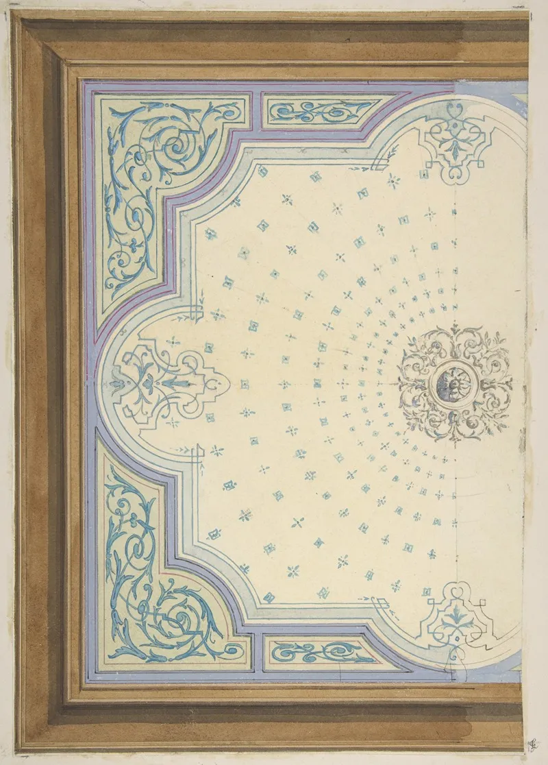 Design For The Decoration Of A Ceiling With Strapwork And Rinceaux 2