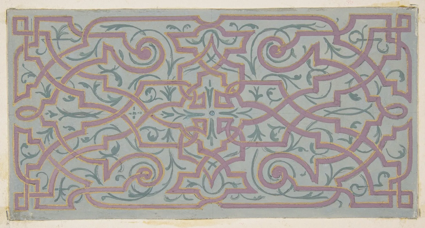 Design For The Decoration Of A Ceiling With Strapwork